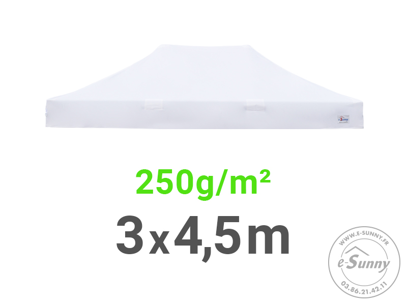Bâche de toit 250g/m² rechange pour barnum pliant 3x4.5m