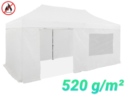 4 bâches latérales 520g/m² PVC 3x6m | 1 Porte + 1 Fenêtre + 2 Pleines 