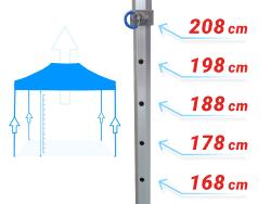 Tente Pliante bâche 320g/m² tube 45mm ALU 4X4M
