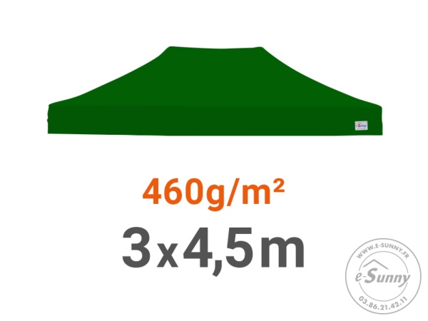 Bâche de toit 460g/m² rechange pour barnum pliant 3x4.5