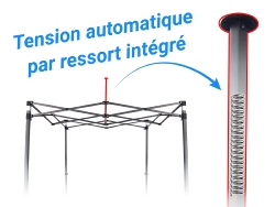 Barnum pliant Acier 30mm - 3x3m Rouge
