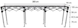 Table Comptoir Pliant Plateau Acier 4m X 40cm