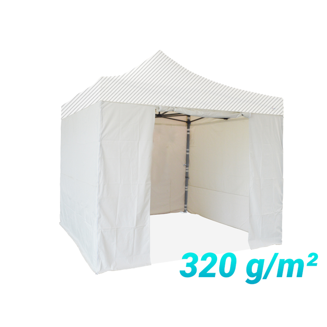Pack Latéral 4 cotés 4x4m 320g/m² | 1 porte/3 pleines