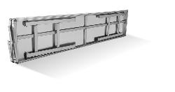 Table aluminium escalier 2 étages avec plateaux alu  1.5 m