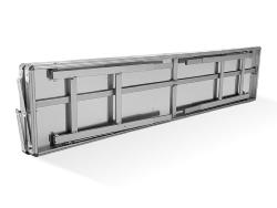 Table aluminium escalier 2 étages avec plateaux alu  1.5 m