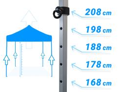 Tente Pliante PRO ALU 45mm PREMIUM 4x4M + Pack Latéral avec fermeture